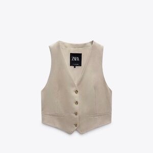 Zara linen blend vest